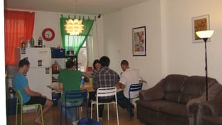 Fruehstueckstisch im Downtown Washington Hostel